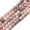 Natural Pink Zebra Jasper Beads Strands X-G-P231-01-6mm-2