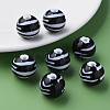 Opaque Striped Acrylic Beads MACR-S373-27B-10-6