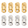 Unicraftale 8 Sets 2 Colors 304 Stainless Steel Fold Over Clasps STAS-UN0046-68-1