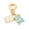 Brass Enamel European Dangle Charms KK-D027-13G-3