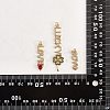 4Pcs 4 Style Eco-Friendly Brass Micro Pave Cubic Zirconia with Glass Pendants KK-SZ0005-79-8