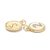 Brass Micro Pave Clear Cubic Zirconia Charms ZIRC-J040-44G-02-3