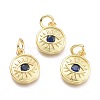 Brass Micro Pave Cubic Zirconia Pendants KK-P187-17B-G-1