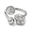 Non-Tarnish 304 Stainless Steel Open Cuff Ring Findings STAS-K263-03P-2