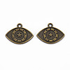 Tibetan Style Alloy Pendant Enamel & Rhinestone Settings TIBEP-N010-002AB-RS-1