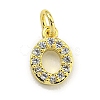 Letter Brass Micro Pave Clear Cubic Zirconia Pendants KK-K354-06G-O-1