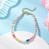 Chakra Natural Malaysia Jade & Pearl Beaded Bracelets for Women BJEW-JB13077-1