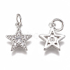 Brass Micro Pave Cubic Zirconia Charms ZIRC-F111-11-3