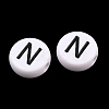 Opaque White Acrylic European Beads AC-CBA3BDD-01N-2