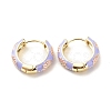 Daisy Flower Enamel Hoop Earrings EJEW-G290-01G-B-1