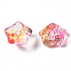 Two Tone Transparent Spray Painted Glass Beads GGLA-S054-011D-01-3
