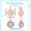 8Pcs 2 Colors Brass Enamel Pendants KK-BC0015-14-2