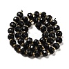 Natural Black Onyx(Dyed & Heated) Beads Strands G-P508-A03-01-3