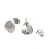 Non-Tarnish 304 Stainless Steel Oval Stud Earring Findings STAS-R063-39-2