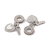 Rack Plating Alloy Light Rose Rhinestone European Dangle Charms FIND-C055-27P-01-2