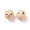 (Defective Closeout Sale: Printed Crooked and Crack) Printed Natural Wood European Beads WOOD-XCP0001-70-3