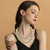 2Pcs 2 Styles Zinc Alloy Pave Square/Heart Clear Glass Tennis Necklaces for Womem NJEW-SP0001-08G-7