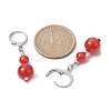 Round Natural Carnelian Dangle Earrings EJEW-JE05536-03-2