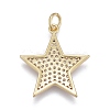 Brass Micro Pave Clear Cubic Zirconia Pendants ZIRC-M108-28-3