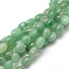 Natural Green Aventurine Gemstone Smooth Oval Bead Strands G-J335-26-1
