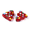 Christmas Theme Handmade Lampwork Bumpy Beads LAMP-G142-06A-2