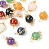16Pcs 8 Style Natural Gemstone Connector Charms PALLOY-CJ00053-1