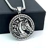 Greek Mythology Stainless Steel Horse Viking Pendant Necklaces for Men PM9465-1