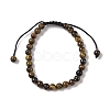 6mm Round Natural Tiger Iron Braided Bead Bracelets BJEW-C067-01A-04-2