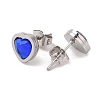 3 Pairs 3 Colors 304 Stainless Steel Heart Stud Earrings for Women EJEW-K279-07P-02-4