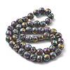 Electroplated Natural Lava Rock Beads Strands G-A251-E01-01G-1