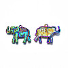 Rainbow Color Alloy Pendant Rhinestone Settings PALLOY-N156-193-3