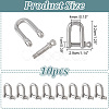 304 Stainless Steel D-Ring Anchor Shackle Clasps STAS-WH0033-56A-2