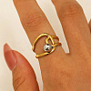 304 Stainless Steel with Cubic Zirconia Cuff Rings for Women FS-WG503C7-03-1