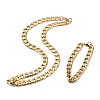 304 Stainless Steel Curb Chains Bracelets & Necklaces Jewelry Sets SJEW-I206-01G-2