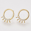 Brass Cubic Zirconia Stud Earring Findings X-KK-S350-026-2