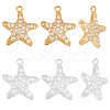 10Pcs 2 Colors Brass Micro Pave Cubic Zirconia Pendants KK-BBC0019-01-1