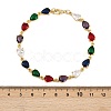 Brass Micro Pave Cubic Zirconia Link Bracelets BJEW-Z138-01G-5