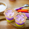 4 Sets Flower Wooden Wick Holder Kit WOOD-DR0001-03A-7