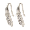 Rack Plating Brass Micro Pave Clear Cubic Zirconia Earring Hooks KK-A231-11S-1
