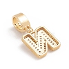Brass Micro Pave Cubic Zirconia Pendants ZIRC-G165-13G-N-3