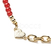 Natural Mixed Gemstone Beaded Necklace with Enamel Heart NJEW-JN04085-5