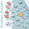 100Pcs 4 Colors Floral Printed Porcelain Beads PORC-DC0001-16B-4