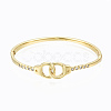 Brass Micro Pave Clear Cubic Zirconia Bangles BJEW-T018-02G-NF-1