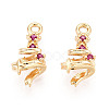 Brass Micro Pave Cubic Zirconia Charms KK-N263-140B-G-1