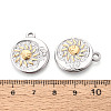 304 Stainless Steel Flat Round with Sun & Moon Pendants STAS-T073-74GP-3
