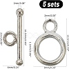 5Pcs 925 Sterling Silver Toggle Clasps STER-CA0001-09-2
