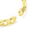 Twisted Brass Micro Pave Clear Cubic Zirconia Hinged Bangles for Women BJEW-Z062-05D-3