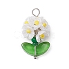 Glass Seed Beaded Flower Pendants X1-PALLOY-MZ00521-02-1