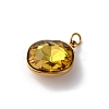 High Polished 316 Stainless Steel Faceted Glass Pendants STAS-K258-47G-04-2