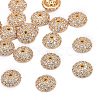 Apetalous Half Round/Dome Brass Micro Pave Cubic Zirconia Bead Caps ZIRC-D062-G-1